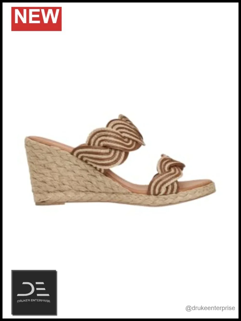 Raffia Slip-On Wedge Sandals Cushioned Leather Lining Handcrafted Spain